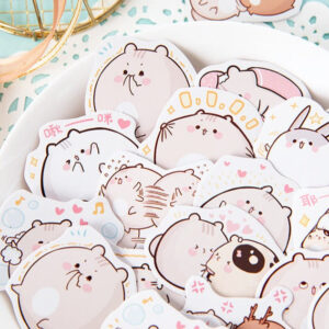 omgkawaii Decorative Stickers Kawaii Fat Rat Stickers 45 Pieces