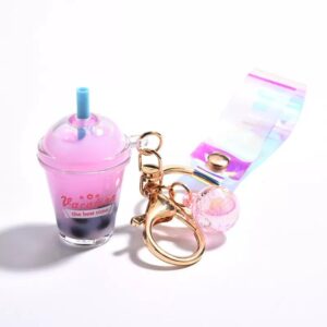 omgkawaiii Pink Bubble Tea Kechain